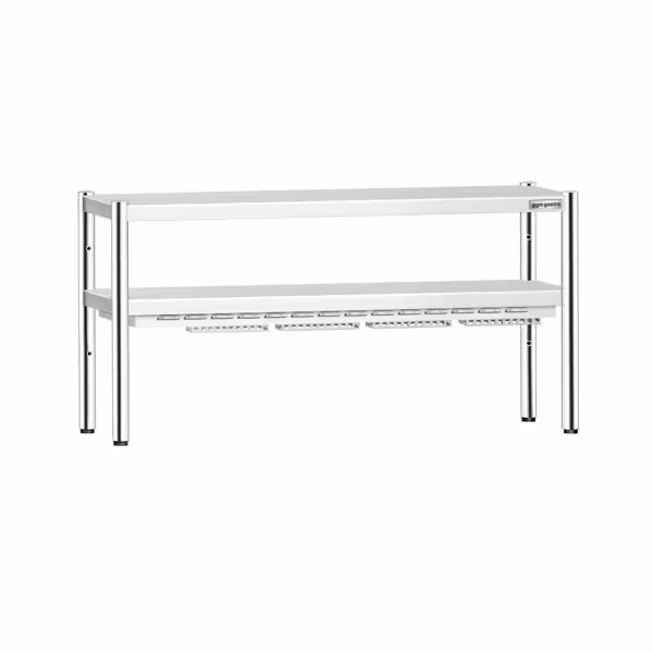 Mostek grzewczy PREMIUM na podczerwień z promiennikiem ceramicznym - 1600x370mm - 1,4kW - 1 podgrzewany poziom, 1 półka - regulowana wysokość