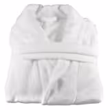 (12 pcs) Bathrobe with Shawl Collar - Size: M - White - Velour Outer/Towelling Inner