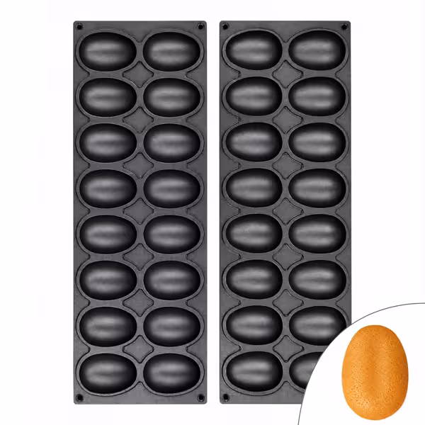 Platten für Tartelette-Maschine TMOPH - Form: 16x Ei/Oval
