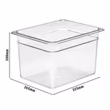 (6 pieces) CAMBRO | Camview® Gastronorm Container - 1/2 Polycarbonate - Clear – 200 mm - BPA-free