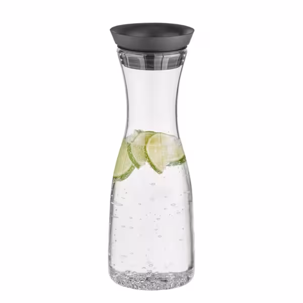 (6 stuks) Glazen karaf - 1 liter - transparant - met automatisch sluitende klep