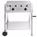 Gasgrill - 10 kW - 2 Brenner - inkl. mobilem Untergestell, Grillrost & Blech