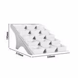 Présentoir buffet / étagère - chromé - incl. 15 bols en mélamine - rectangulaires
