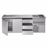 Biertheke Premium PLUS - 2500x700mm - 2 Türen & 3 Schubladen