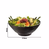 (6 stuks) Kom - MARONE - Melamine - 1L - rond - Ø210mm - stapelbaar - Zwart/Bruin