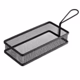 (6 ks) Košík na hranolky SNACKHOLDER - nerezová ocel - 215x105x45 mm - černá