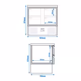 Koelwerkbank PREMIUM - 900x700mm - 4 laden