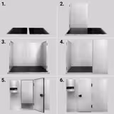 Cella frigorifera in acciaio inox TN - 1800x1800mm - 4,97m³ - con monoblocco a parete - con pavimento - pannello 80mm