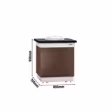 Tellerspender DUBLIN - beheizt - 1 kW - 700mm - mit Rollen - 50 Teller - schwarze Granit-Arbeitsplatte