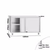 Edelstahl Arbeitsschrank ECO - 1200x600mm - mit Schiebetür