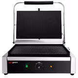 Presse à Panini / Gril de contact - 2,6kW -  Plaques rainurées - Surface de cuisson : 400x225mm