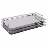 (6 Stück) System Tablett - Edelstahl - GN 1/1 - Höhe: 48mm - mit Griffen