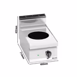 Inductiewok - 3,5 kW - 1 kookzone - Ø300mm
