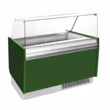 Vitrine à glace LIAM – 1310 mm – avec éclairage LED – pour 10 + 10 bacs – Vert