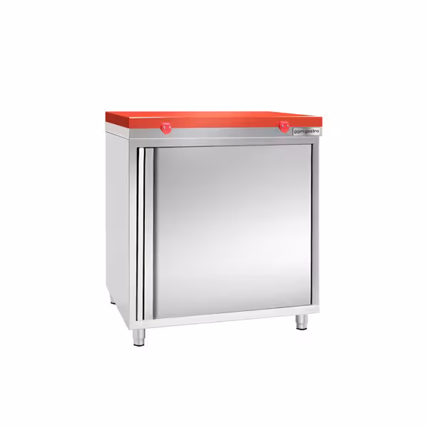 Szafka robocza ze stali nierdzewnej PREMIUM - 600x600 mm - z drzwiami na zawiasach bez panelu tylnego włącznie z deską do krojenia	