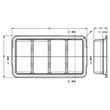 Vassoio portaposate - con 4 scomparti - incl. coperchio - 537x301mm - Altezza: 120mm - polipropilene (PP) - Grigio