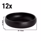 (12 szt.) Miseczka okrągła - Universe - Porcelana - 200ml - rund - Ø 115mm - Czarny