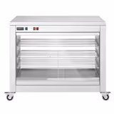 Warmhalteschrank für Speisen - 2 kW - mit Glasschiebetür, Glasrückwand & 4 Ablagen