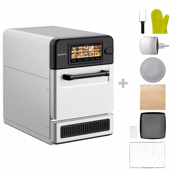 High speed oven - 3,0kW - roestvrij staal (RVS) - incl. pizzaplaat, mand, anti-aanbak-plaat | Tot 80% sneller garen