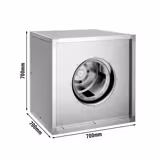 Caja de ventilación PREMIUM - 8000m³/h - 230V - campana extractora con motor - 700x700mm