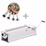 Manual Sausage Filler - Horizontal - 7L - Stainless Steel - incl. 4 sausage-filler nozzles