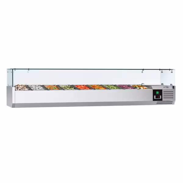 Kühlaufsatzvitrine PREMIUM - 1800x335mm - 8x GN 1/4