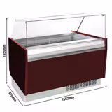 Ice Cream Serve Over Counter | LIAM - 1560mm - Static cooling - with LED lighting - for 13+13 x 5 litres Napoli pans - Granatrot