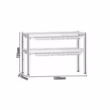 Commercial Heated Gantry PREMIUM with 2 Ceramic Heaters - 1200x370mm - 2x 1.05kW - 2 Tier - height-adjustable