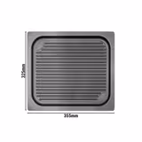 Commercial Combi Steamer/Grill Plate GN 2/3 - Non‑Stick Cast Aluminium, Ridged -  355×325 mm