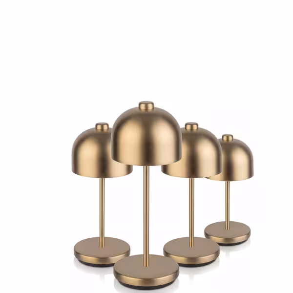 (4 stuks) Tafellamp - JOSEF Micro - oplaadbaar - draadloos - IP54 - dimbaar in 3 standen - Ø80mm - Champagne