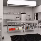 Edelstahl Arbeitstisch PREMIUM - 1400x700mm - mit Grundboden