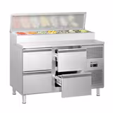 Přípravný chladicí stůl ECO - 1360x700 mm - 4 zásuvky - pro 7× GN 1/3