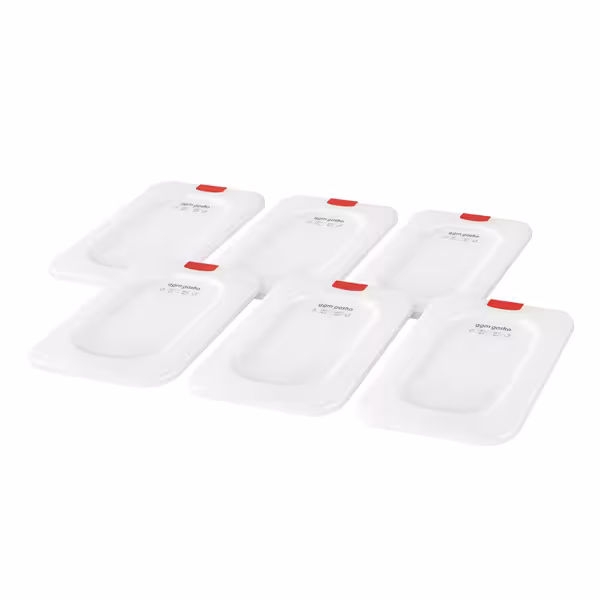 (6 stuks) Polypropyleen GN-deksel GN 1/6 - melkwit - 176x162mm - Hoogte: 13mm