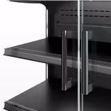 Commercial wall-mounted refrigerated display shelving - 1320 mm - 595 litres - with 2 frameless glass doors and 4 shelves