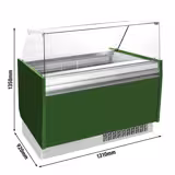 Commercial Ice Cream Display Freezer Liam - 1310mm - with LED lighting - for 10 + 10 containers - green