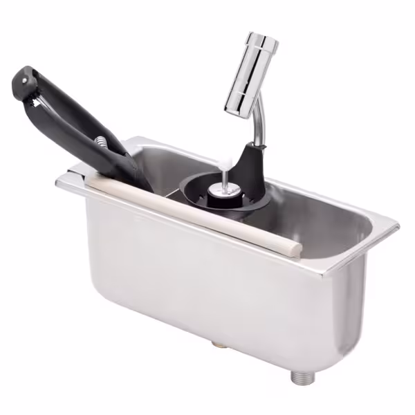 spoeldouche voor ijsscheppen - 269x110x115mm - met geïntegreerde waterstop-automaat - met geïntegreerde terugstroombeveiliging - & geïntegreerde straalregelaar