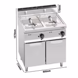 Dubbel elektrisk fritös - 18+18 liter - 27 kW - med avtappningskran