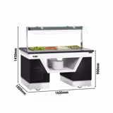 Rashladni Buffet štand BELFAST - 1600 mm - Sa rashladnim otokom & kotačima - Za 4x GN 1/1