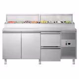 Saladette ECO - 1795x700mm - 2 deurs & 2 lades - voor 8x GN 1/3