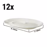 (12 szt.) LUX Maastricht - Spodek do filiżanki - Prostokątny - 235x180mm - Kremowy