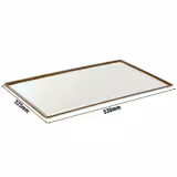 (6 stuks) GN-dienblad - STONE ART - Melamine - GN 1/1 - hoogte: 15mm - wit/bruin - geschikt voor vaatwasser