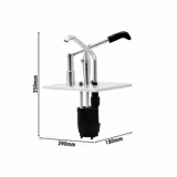 Pompe à sauce - à levier - dosage réglable - compatible avec bac GN GN 1/6 - acier inoxydable 18/10 - 180x350/390mm