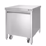 Caixote do lixo - sob o tampo - 50L - 700x870x700mm - com abertura de inserção & gaveta frontal - saída suave - Aço inoxidável