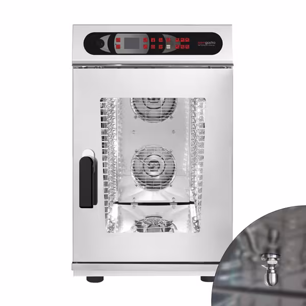 Kombi Fırın Tezgahüstü - Dijital - 10x GN 1/1 - Elektrikli - dâhil: Yıkama Sistemi, Sıcaklık Probu