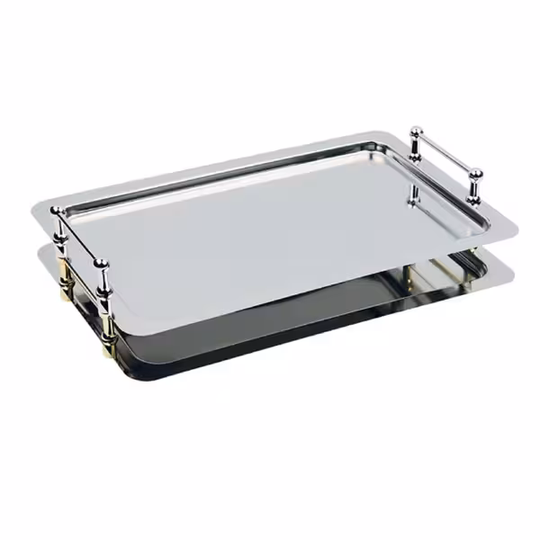 (6 stuks) Dienblad - BUFFET-STAR - RVS - GN 1/1 - hoogte: 70mm - met handvaten