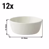 (12 pcs) Dessert Bowl - Lux - Porcelain - Ø 90mm - Ivory