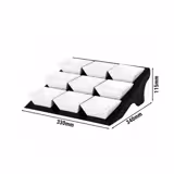 Présentoir buffet / étagère - noir - incl. 9 bols en mélamine - rectangulaires