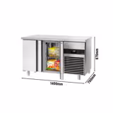 Tavolo congelatore PREMIUM - 1400x700mm - Ventilata - 281 L - con 2 porte battenti