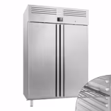 Vrieskast RVS PREMIUM PLUS - GN 1/1 - GN 2/1 - EN 600x400 - 1385mm - 1240liter - tot -18°C tot -1°C - met 2 deuren - geforceerde koeling, LED‑verlichting, automatische ontdooiing & slot