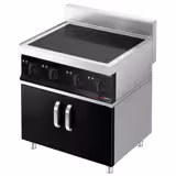 Piano di cottura a induzione - 14 kW - 4 piastre - incl. sottostruttura con 2 porte